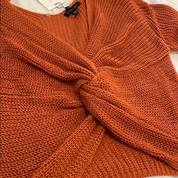 NWT Burnt Orange Crop Sweater - Picture 2 of 2